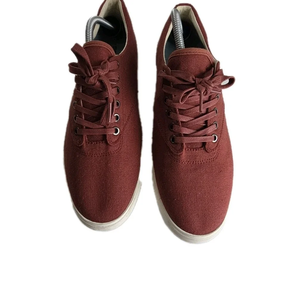 SeaVees Mens Size 10.5 Hermosa Plimsoll Textured MAHOGANY Linen Sneaker